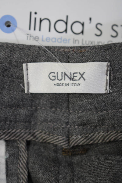 Gunex Womens Mid Rise Pleated Slim Leg Dress Pants Gray Wool Size 6