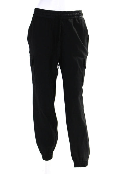 P.a.r.o.s.h. Womens Elastic Waist Twill Joggers Pants Black Wool Size Medium