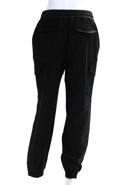 P.a.r.o.s.h. Womens Elastic Waist Twill Joggers Pants Black Wool Size Medium