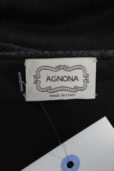 Agnona Womens Sleeveless Scoop Neck Knee Length Shift Dress Gray Wool IT 44