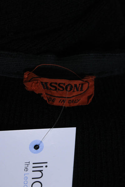 Missoni Orange Label Womens Elastic Waistband Knit A Line Skirt Black Size IT 42