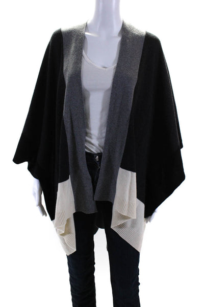 Eileen Fisher Womens Casual Soft Knit Geometric Grey Sleeveless Cardigan Size M