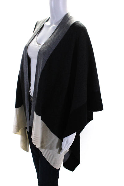 Eileen Fisher Womens Casual Soft Knit Geometric Grey Sleeveless Cardigan Size M