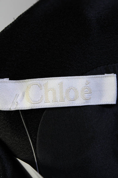 Chloe Womens Back Zip Sleeveless Scoop Neck Shift Dress Black Size FR 40