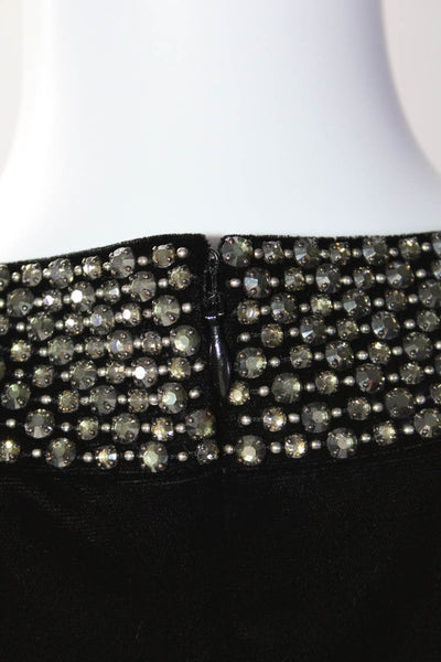 Givenchy Womens Back Zip Crystal Cut Out Velvet Dress Black Size FR 42