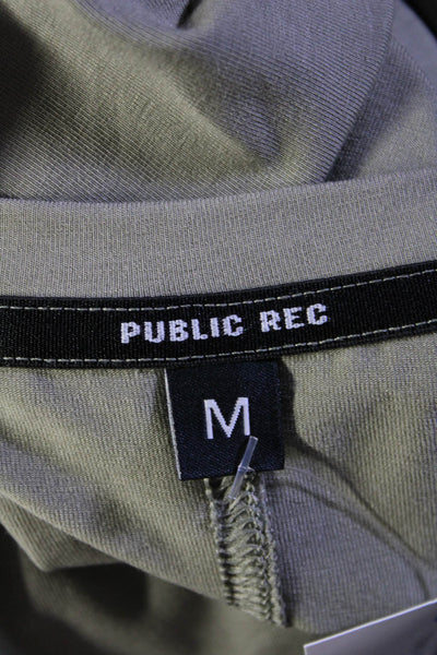 Public Rec Womens Sleeveless Crew Neck Side Slit Midi Knit Dress Green Medium