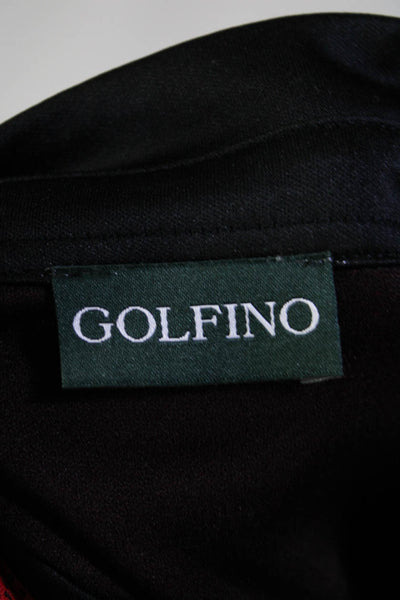 Golfino Womens Long Sleeve Quarter Zip Mock Neck Shirt Red Black Size 8