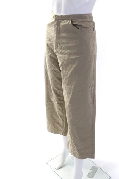 Eileen Fisher Womens Linen Blend Elastic Waist High-Rise Pants Black Size S