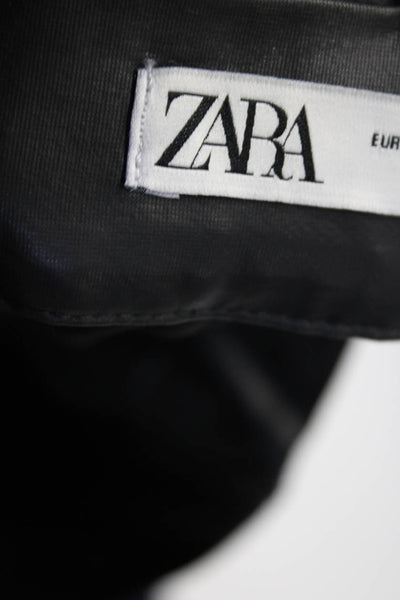 Zara Womens Faux Leather Skirt Knit Jumpsuit Crepe Pants Black XS Small Lot 3