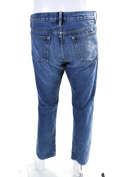 Frame Denim Mens Zipper Fly Distressed Straight Leg Jeans Blue Size 33