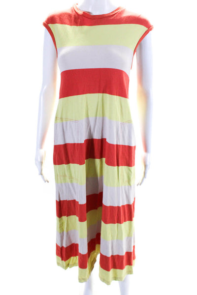 FP Beach Womens Cotton Striped Print Sleeveless Midi Dress Multicolor Size XS