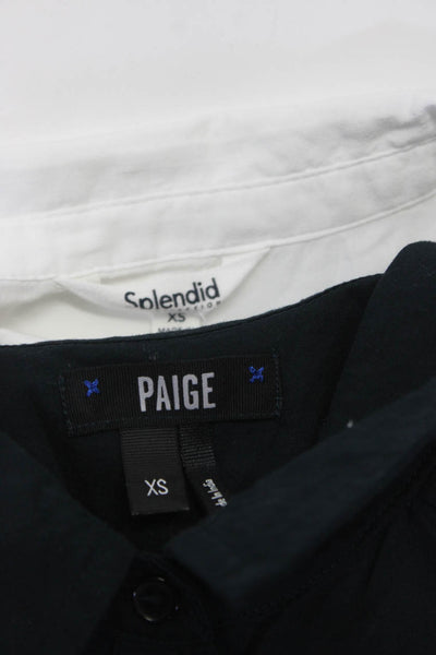 Paige Black Label Splendid Womens Shirts Black White Size Extra Small Lot 2