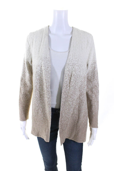 Barefoot Dreams® Womens Long Sleeves Cardigan Sweater Beige White Size Small