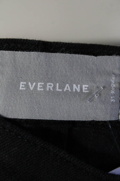 Everlane Womens Cotton Denim Mid-Rise Straight Leg Cropped Jeans Black Size 31