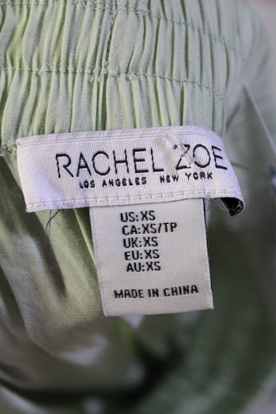 Rachel Zoe Women's Elastic Drawstring Waist Wide Leg Casual Pant Green Size XS