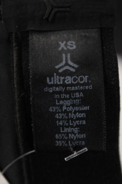 Ultracor Womens Geometric Print Elastic Waist Low-Rise Leggings Gray Size XS