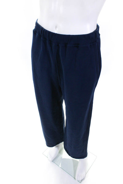 Sofie D Hoore Mens Elastic Waist Drawstring Sweatpants Navy Blue Cotton Size 36