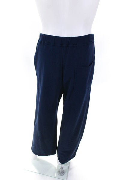 Sofie D Hoore Mens Elastic Waist Drawstring Sweatpants Navy Blue Cotton Size 36