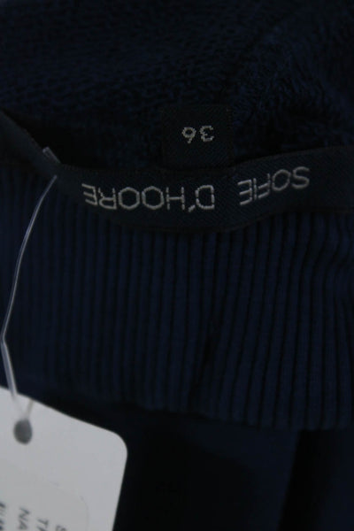 Sofie D Hoore Mens Elastic Waist Drawstring Sweatpants Navy Blue Cotton Size 36