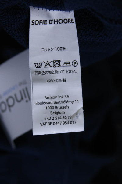 Sofie D Hoore Mens Elastic Waist Drawstring Sweatpants Navy Blue Cotton Size 36
