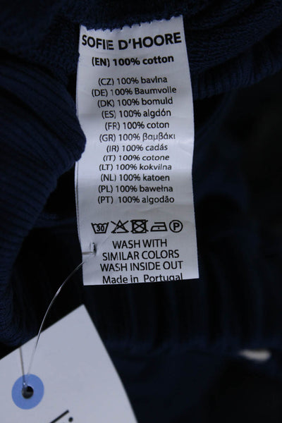 Sofie D Hoore Mens Elastic Waist Drawstring Sweatpants Navy Blue Cotton Size 36