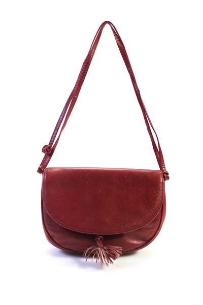Bottega Veneta Womens Leather Adjustable Foldover Snap Closure Shoulder Bag Red