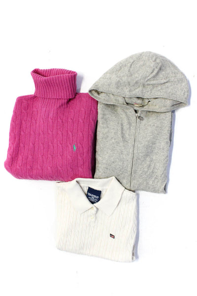 Ralph Lauren Sport J Crew Womens Sweaters Pink White Size Medium Small Lot 3