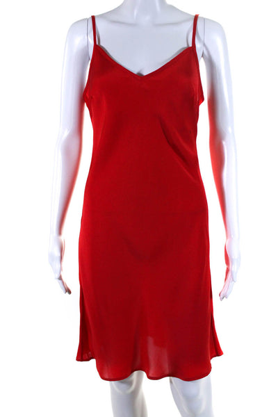 Allsaints Womens Sleeveless V Neck Leonie Melisma Slip Dress Red Size 6