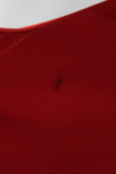 Allsaints Womens Sleeveless V Neck Leonie Melisma Slip Dress Red Size 6