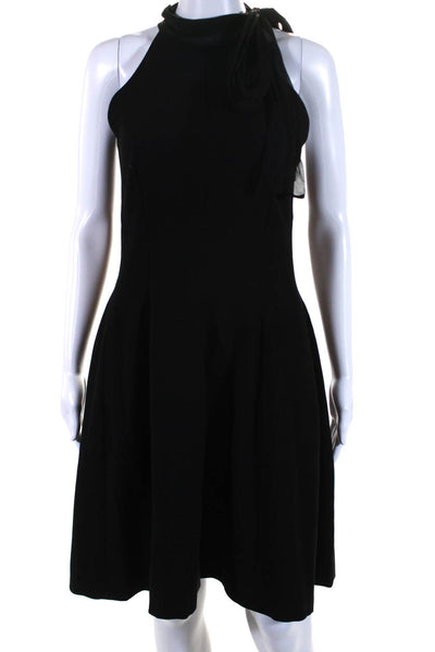 Sara Campbell Womens Chiffon Tie Neck Sleeveless Fit & Flare Dress Black Size 6