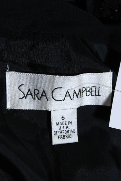 Sara Campbell Womens Chiffon Tie Neck Sleeveless Fit & Flare Dress Black Size 6