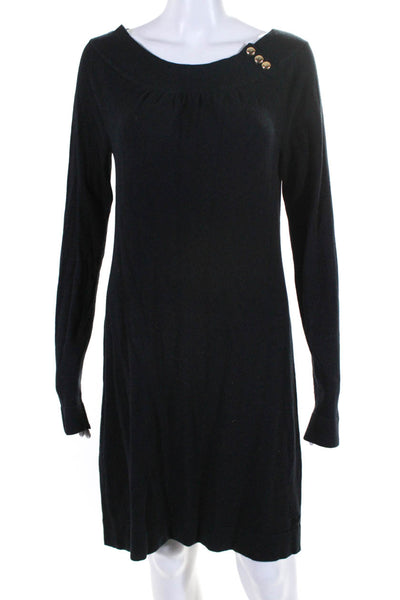 Vineyard Vines Womens Boat Neck Long Sleeve Sweater Shift Dress Navy Size Small