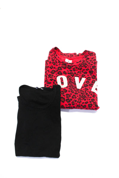 Sundry Splendid Womens Leopard Love Knit Sweaters Red Black Size 2 Medium Lot 2