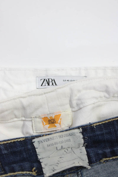 Zara Womens  Five Pockets Straight Leg Denim Pant White Medium Wash Size 8 Lot 3