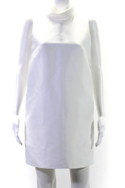 Blaque Label Womens Sleeveless Mock Neck Shift Dress White Size S