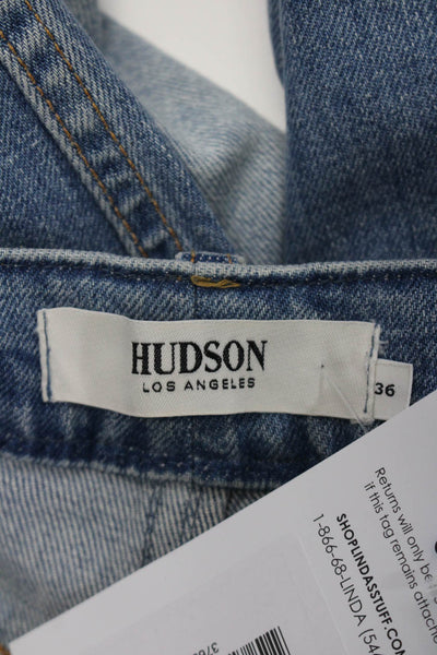 Hudson Men's Button Closure Five Pockets Distress Light Wash Skinny Pant Size 36