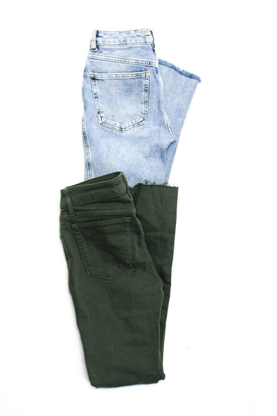 Joes Women's Midrise Five Pockets Skinny Denim Pant Green Blue Size 25 Lot 2