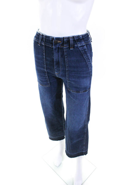 Veronica Beard Womens Denim High Rise Wide Leg Jeans Pants Blue Size 24