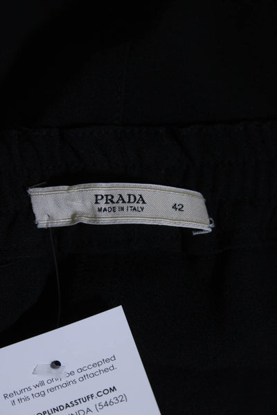 Prada Womens Crepe Tie Back Elastic Waist Mid Rise Pencil Skirt Navy Size 42