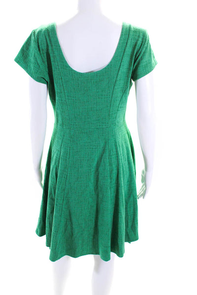 Maeve Anthropologie Womens Cotton Short Sleeve Scoop A Line Dress Green Size M