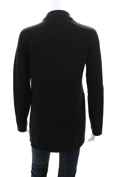 Splendid Womens Cotton Knit Notched Collar Open Cardigan Sweater Black Size M