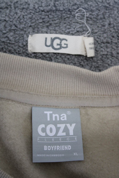 TNA UGG Womens Pullover Sweatshirts Beige Grey Size Extra Large Lot 2