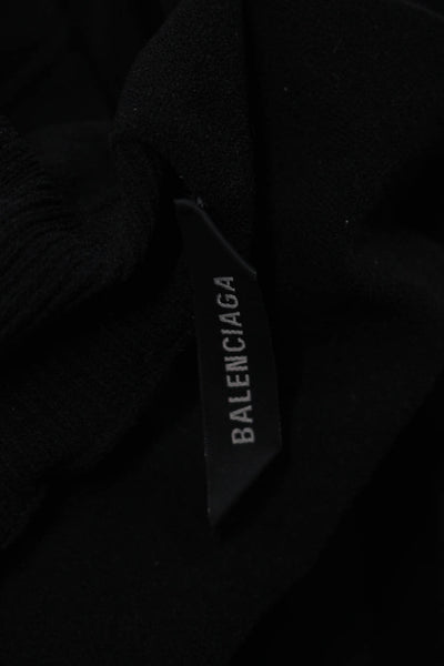 Balenciaga Womens Long Sleeve Turtleneck Gloved Sweater Black Size Extra Small