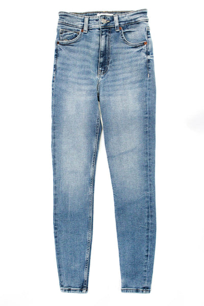 Zara Vibrant Womens High Waist Ankle Skinny Jeans Blue Size 2 0 S Lot 5
