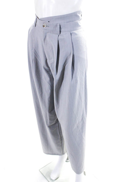 Lioness Womens Striped High Rise Asymmetrical Waist Pleated Pants Gray Size S
