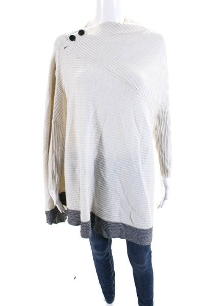 Rag & Bone Womens Merino Wool Mock Neck Asymmetric Hem Knit Top Cream Size XS