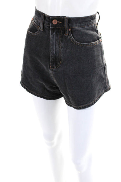 We Wore What Womens Cotton Denim High-Rise Jean Shorts Light Black Size 24