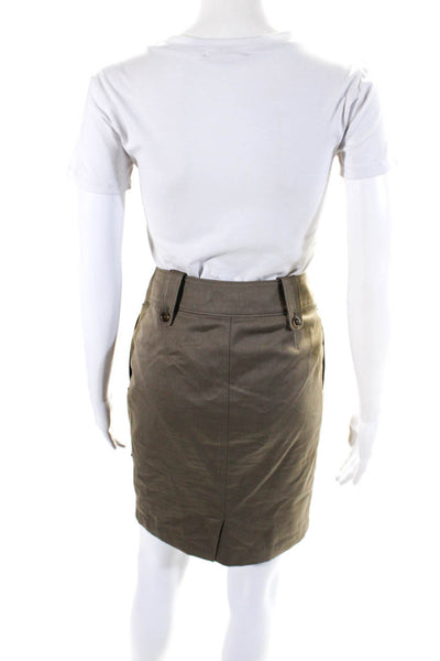 Ralph Lauren Black Label Womens Cotton Cargo Straight Short Skirt Green Size 0