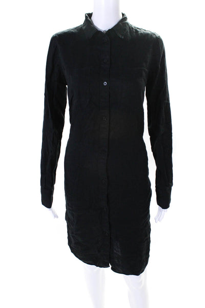 Everlane Womens Long Sleeve Knee Length Button Down Shirt Dress Black Size 6