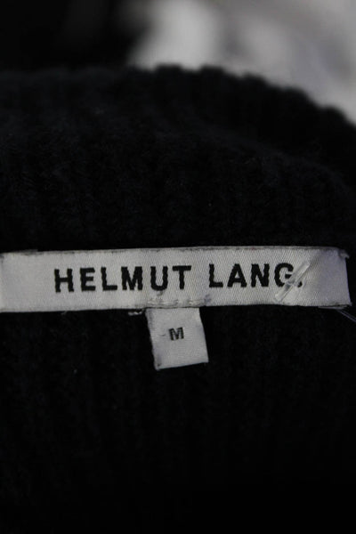 Helmut Lang Womens Wool Thick-Knit Long Sleeve Turtleneck Sweater Blue Size M